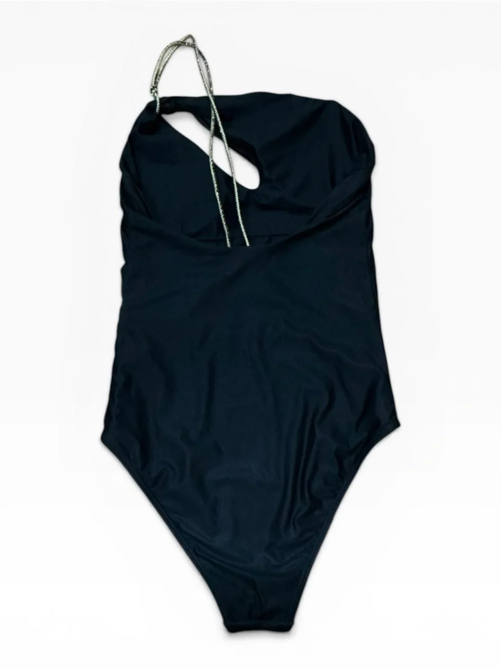 NWT Agua Doce Ambra Beach Freshwater Black Asymmetrical One Piece Swimsuit M